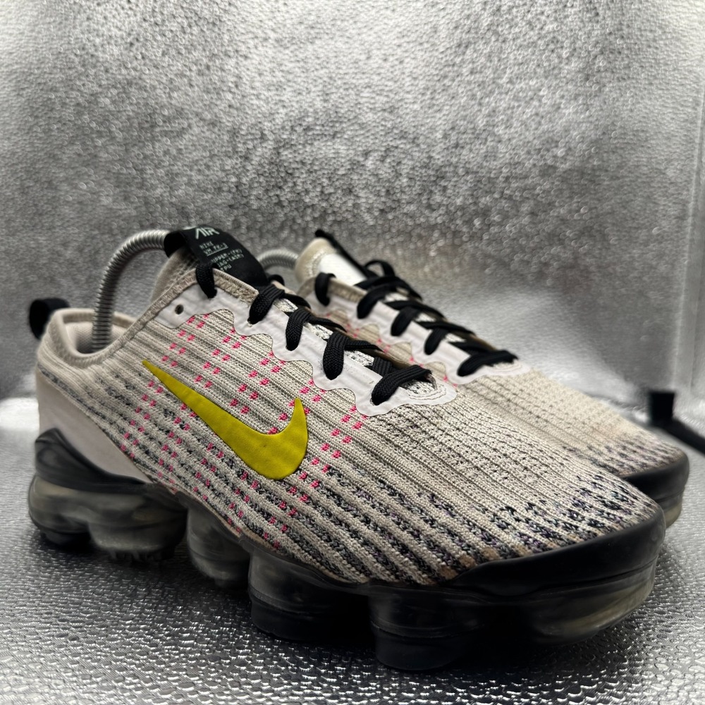 Size 6Y Nike Air Vapormax Flyknit 3 GS White Yellow Kids Shoes BQ5238-102